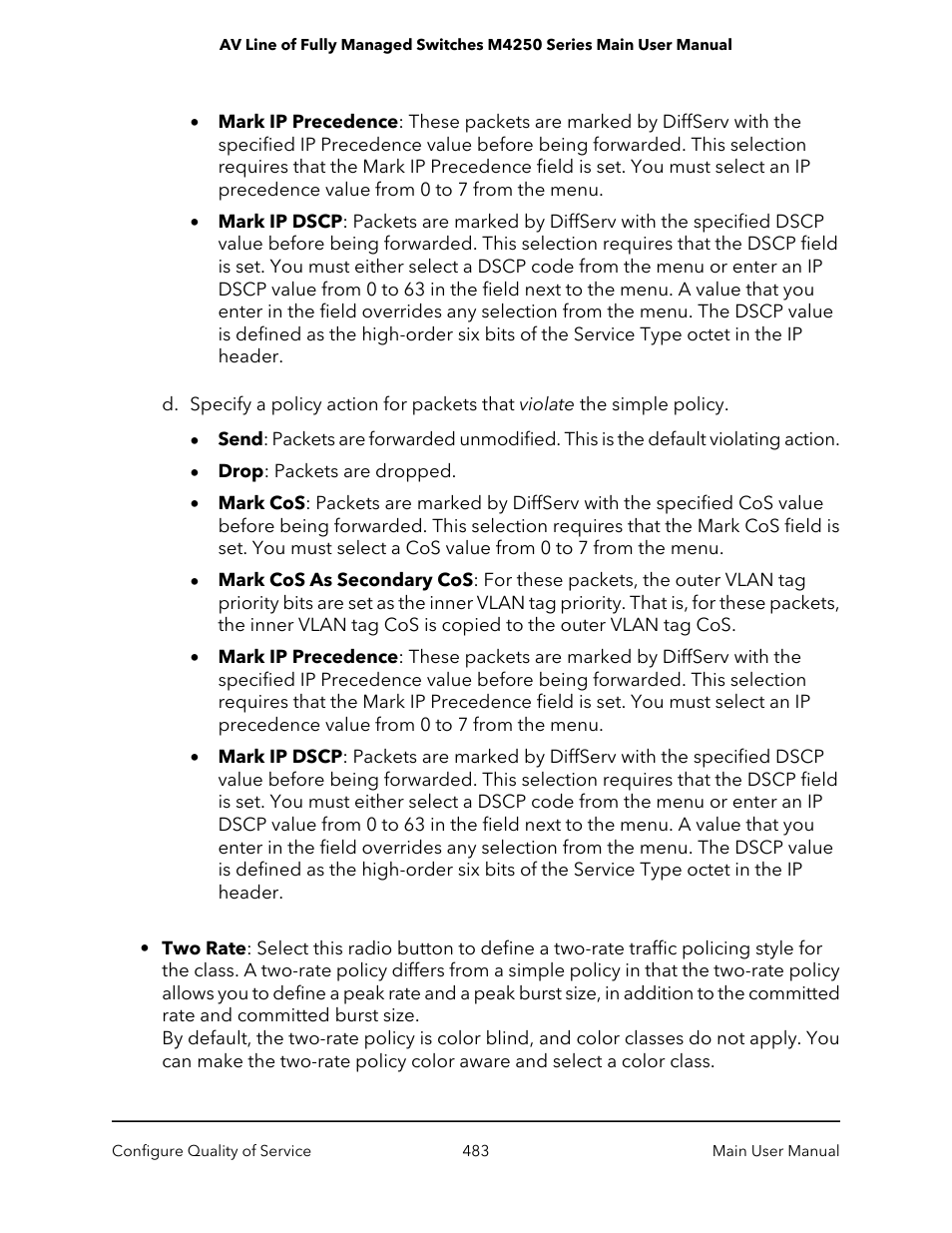 NETGEAR AV Line M4250 GSM4210PX 8-Port Gigabit PoE+ Compliant Managed AV Switch with SFP (220W) User Manual | Page 483 / 826