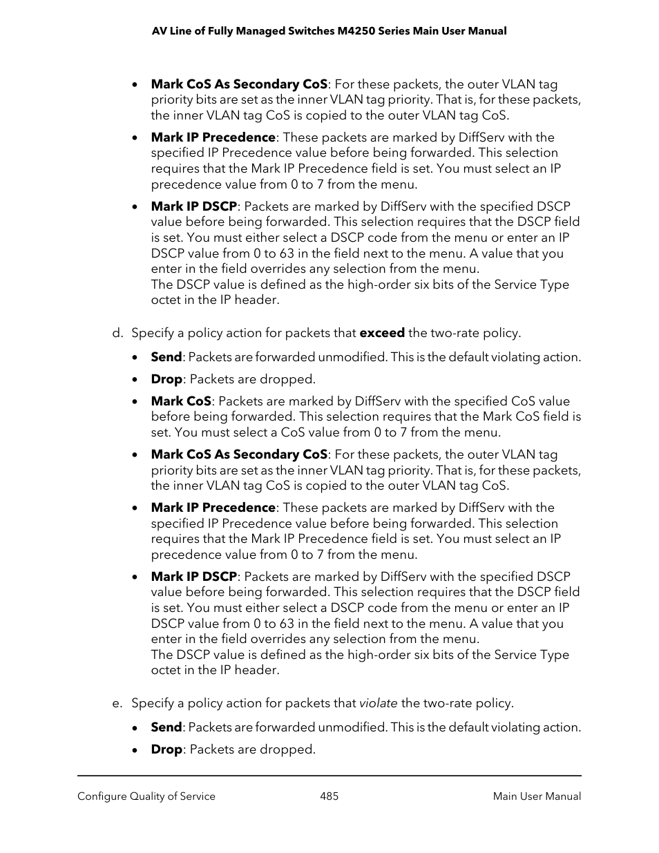 NETGEAR AV Line M4250 GSM4210PX 8-Port Gigabit PoE+ Compliant Managed AV Switch with SFP (220W) User Manual | Page 485 / 826