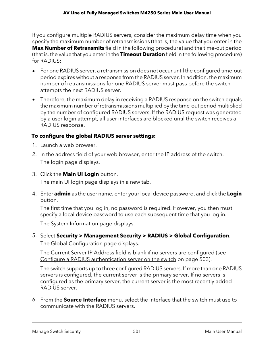 NETGEAR AV Line M4250 GSM4210PX 8-Port Gigabit PoE+ Compliant Managed AV Switch with SFP (220W) User Manual | Page 501 / 826