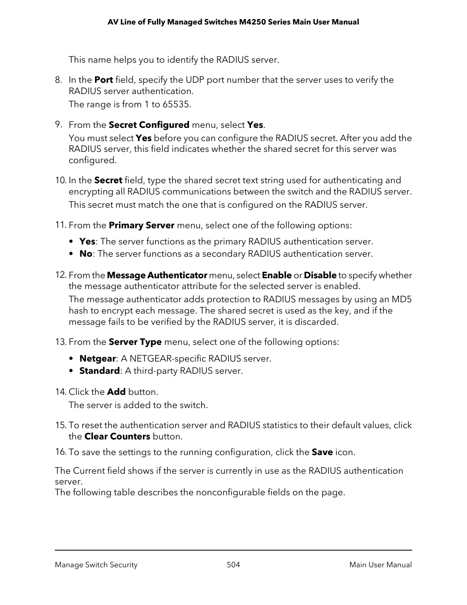 NETGEAR AV Line M4250 GSM4210PX 8-Port Gigabit PoE+ Compliant Managed AV Switch with SFP (220W) User Manual | Page 504 / 826