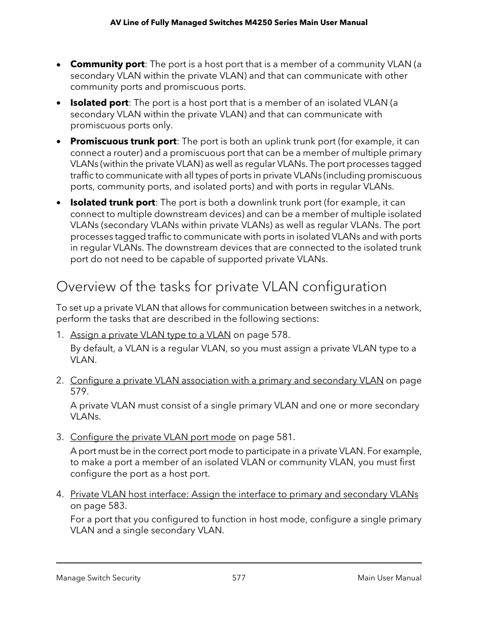 NETGEAR AV Line M4250 GSM4210PX 8-Port Gigabit PoE+ Compliant Managed AV Switch with SFP (220W) User Manual | Page 577 / 826