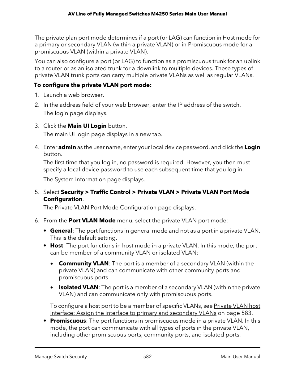 NETGEAR AV Line M4250 GSM4210PX 8-Port Gigabit PoE+ Compliant Managed AV Switch with SFP (220W) User Manual | Page 582 / 826