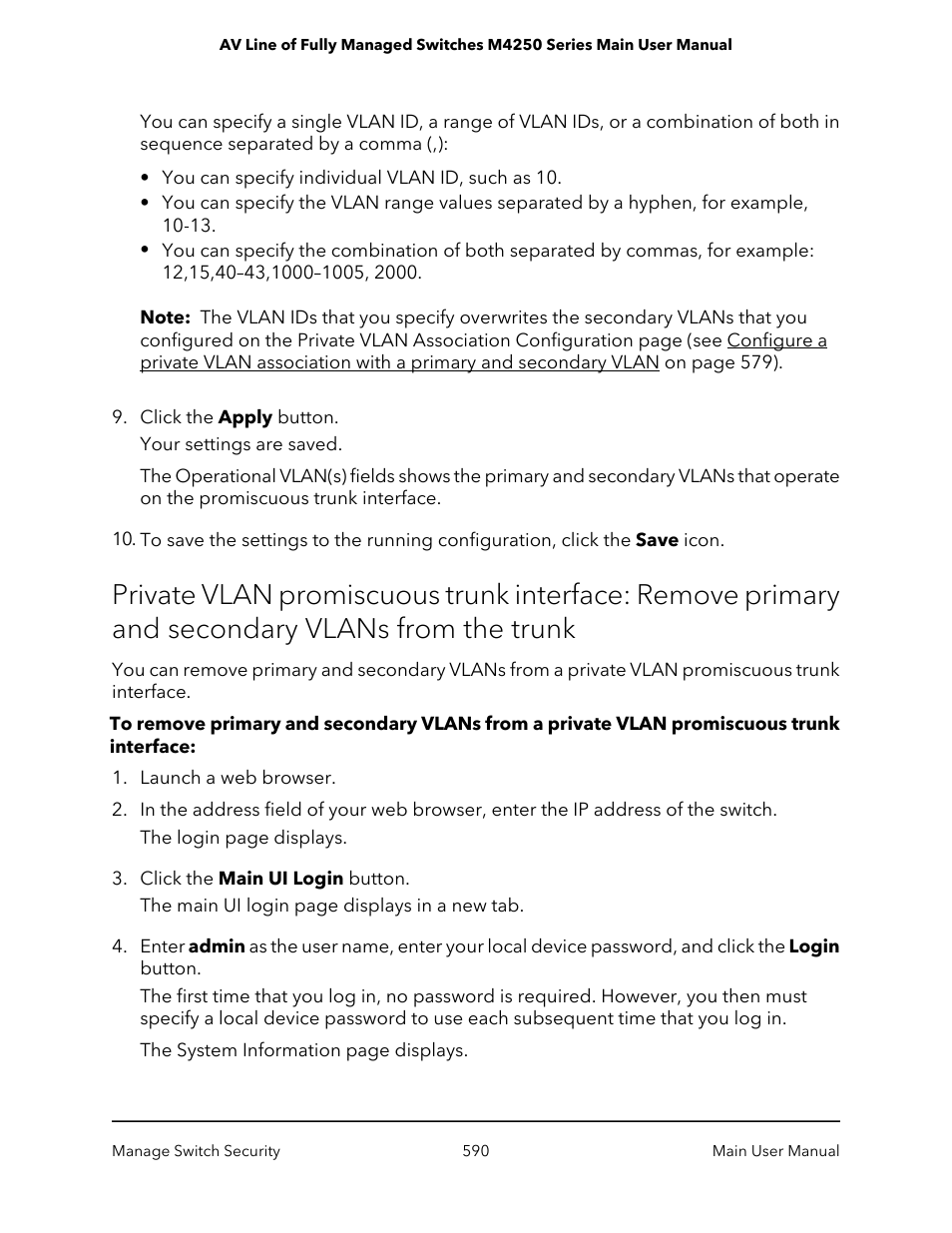 NETGEAR AV Line M4250 GSM4210PX 8-Port Gigabit PoE+ Compliant Managed AV Switch with SFP (220W) User Manual | Page 590 / 826