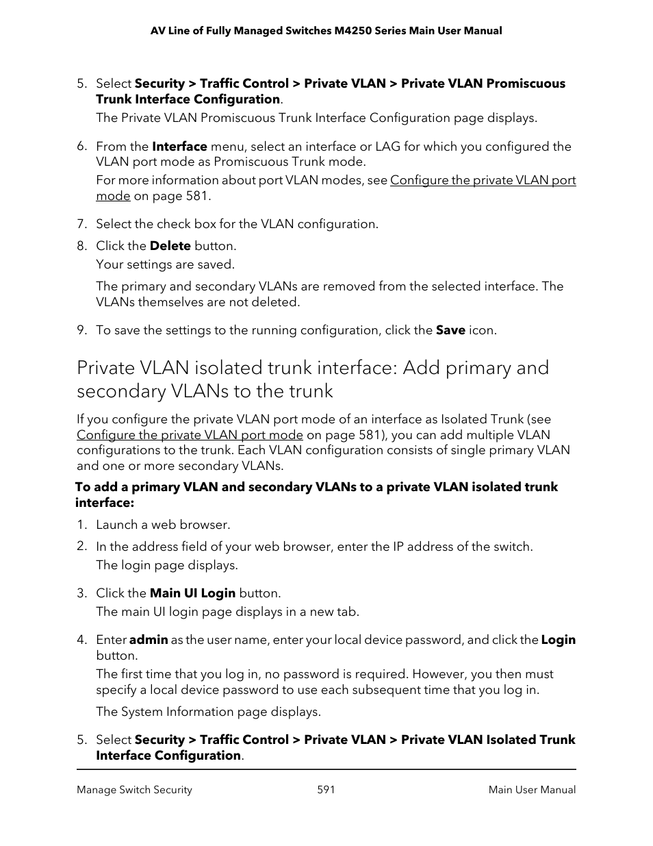 Trunk | NETGEAR AV Line M4250 GSM4210PX 8-Port Gigabit PoE+ Compliant Managed AV Switch with SFP (220W) User Manual | Page 591 / 826