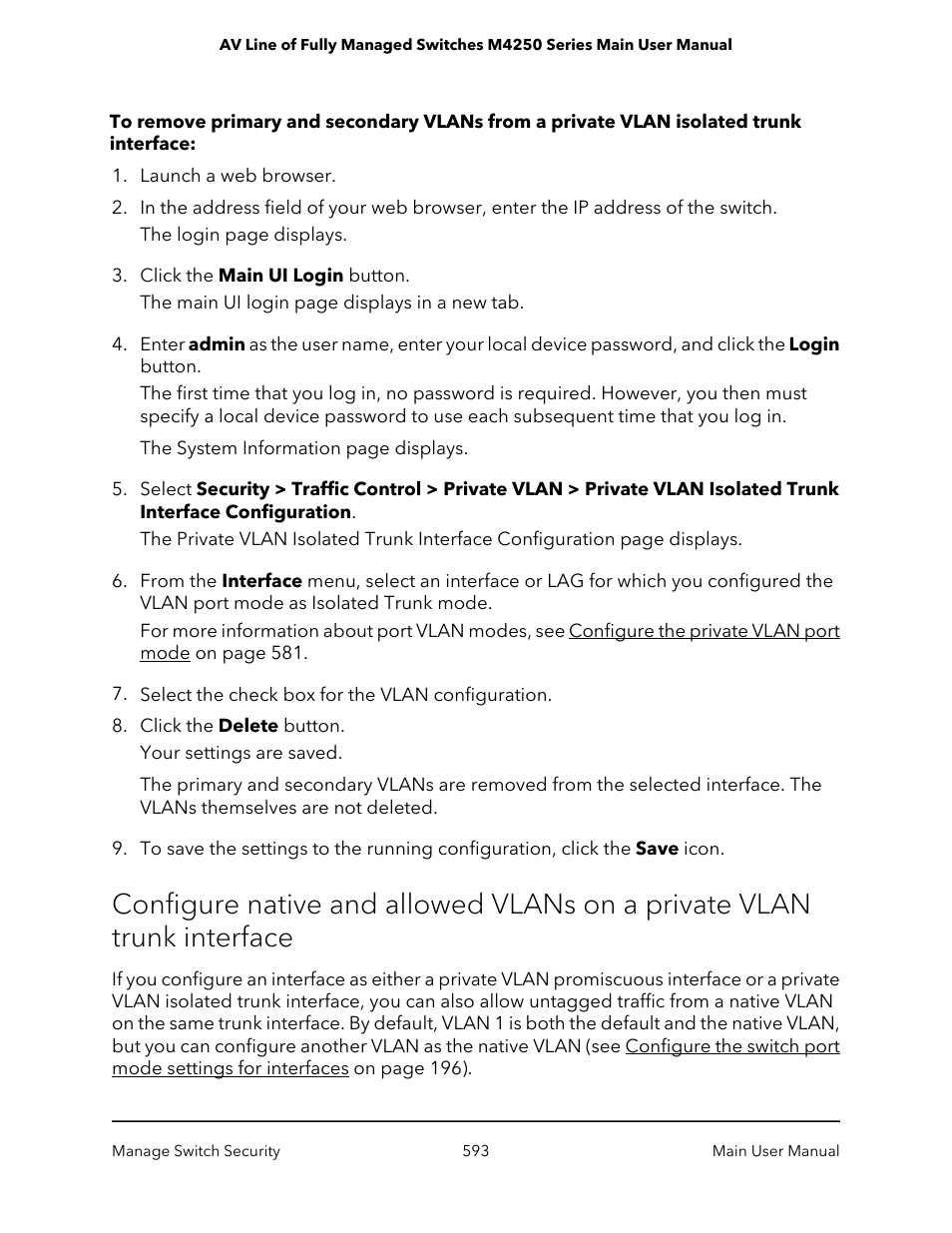 NETGEAR AV Line M4250 GSM4210PX 8-Port Gigabit PoE+ Compliant Managed AV Switch with SFP (220W) User Manual | Page 593 / 826