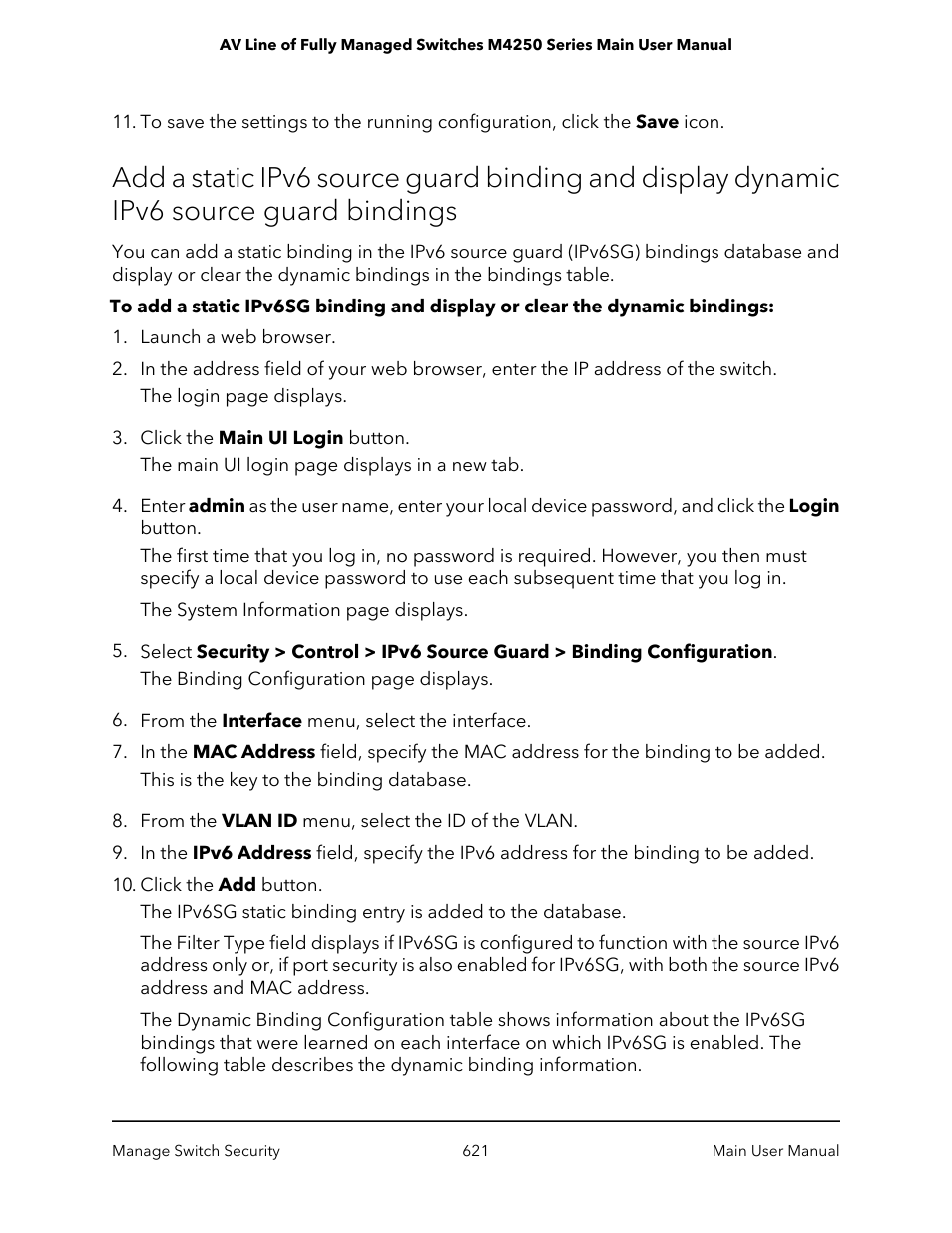 NETGEAR AV Line M4250 GSM4210PX 8-Port Gigabit PoE+ Compliant Managed AV Switch with SFP (220W) User Manual | Page 621 / 826