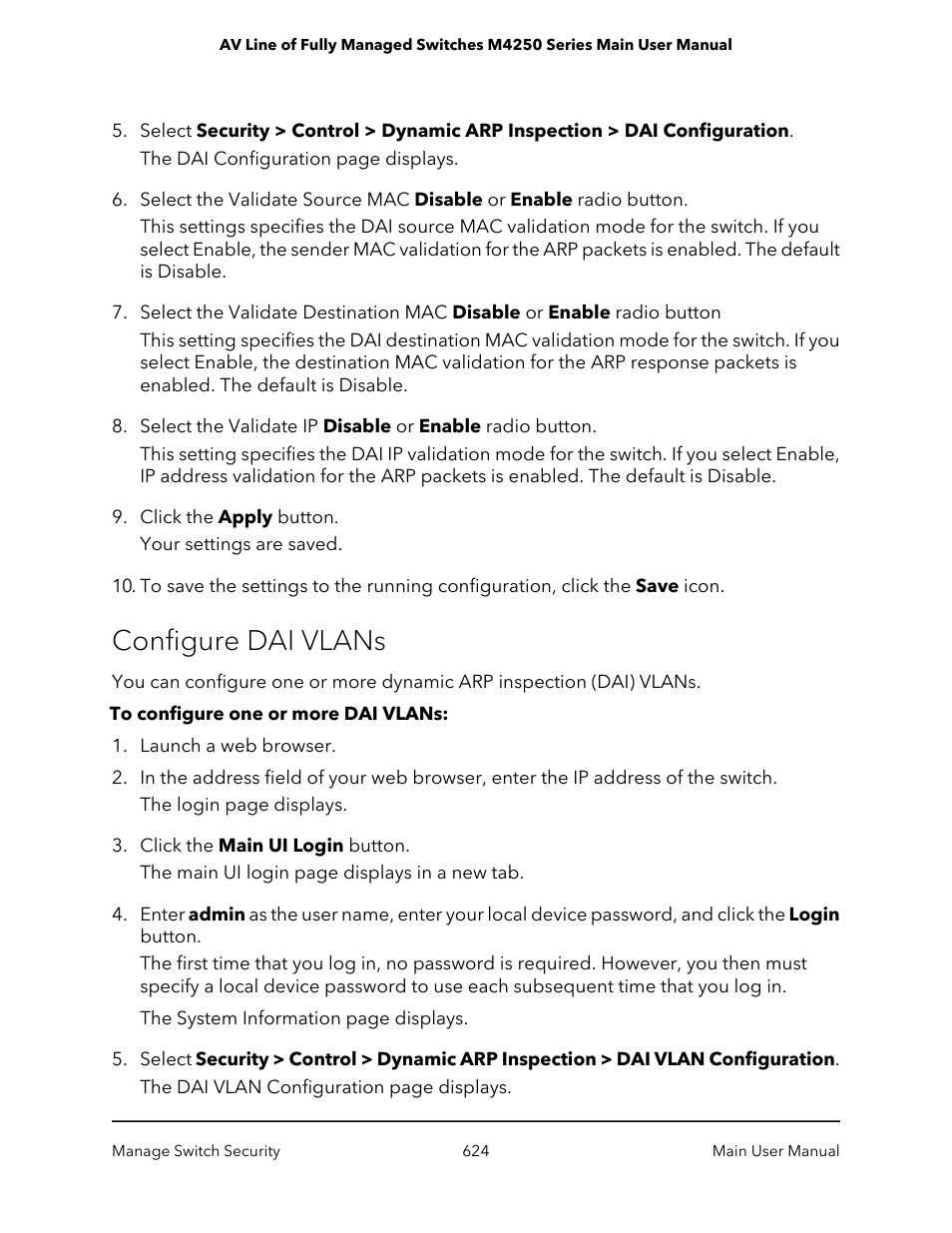 Configure dai vlans | NETGEAR AV Line M4250 GSM4210PX 8-Port Gigabit PoE+ Compliant Managed AV Switch with SFP (220W) User Manual | Page 624 / 826