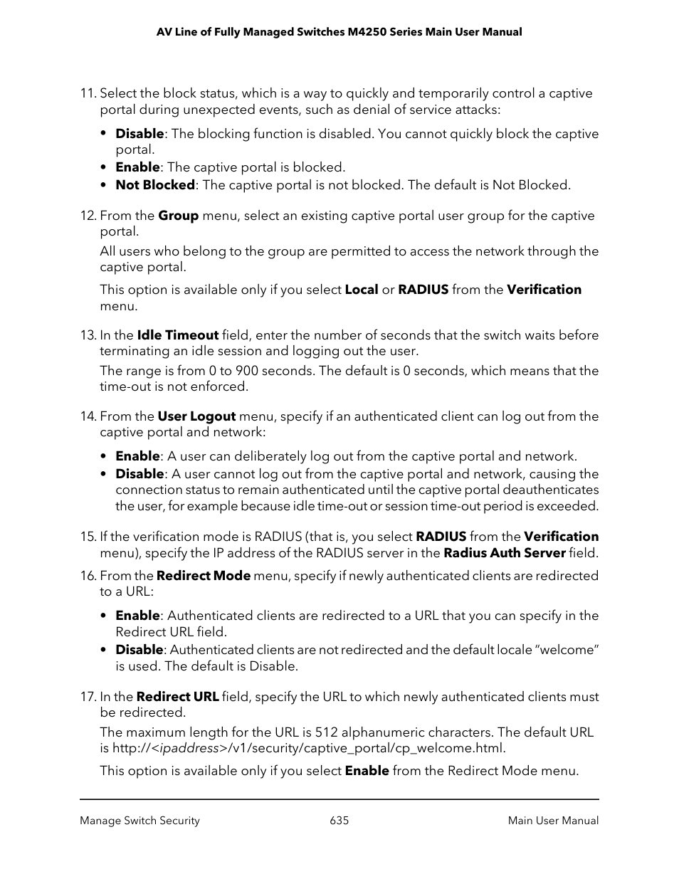 NETGEAR AV Line M4250 GSM4210PX 8-Port Gigabit PoE+ Compliant Managed AV Switch with SFP (220W) User Manual | Page 635 / 826