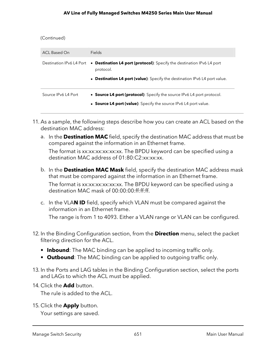 NETGEAR AV Line M4250 GSM4210PX 8-Port Gigabit PoE+ Compliant Managed AV Switch with SFP (220W) User Manual | Page 651 / 826