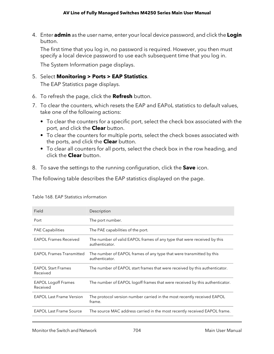 NETGEAR AV Line M4250 GSM4210PX 8-Port Gigabit PoE+ Compliant Managed AV Switch with SFP (220W) User Manual | Page 704 / 826