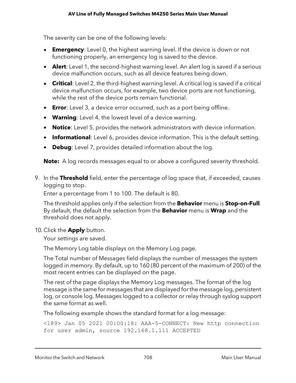 NETGEAR AV Line M4250 GSM4210PX 8-Port Gigabit PoE+ Compliant Managed AV Switch with SFP (220W) User Manual | Page 708 / 826