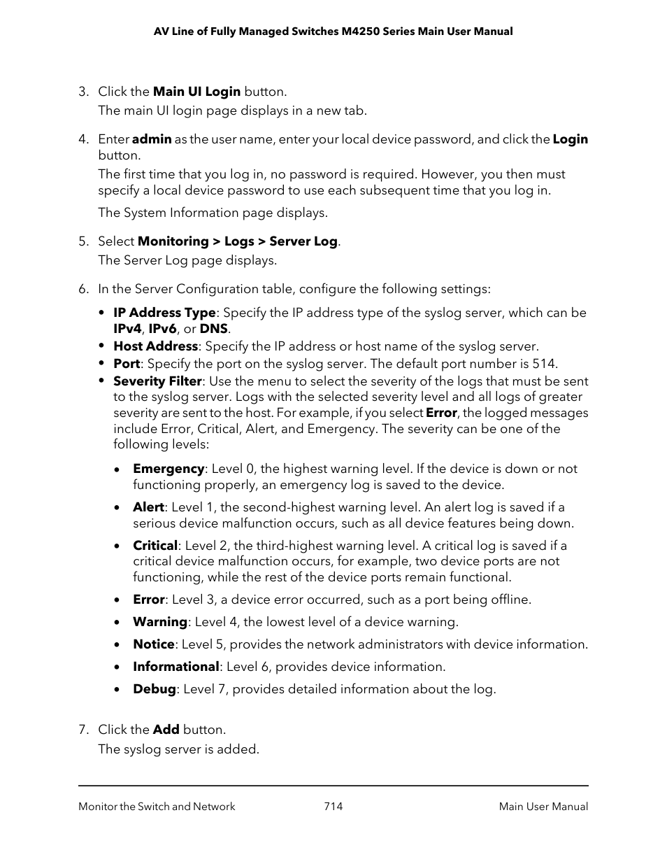 NETGEAR AV Line M4250 GSM4210PX 8-Port Gigabit PoE+ Compliant Managed AV Switch with SFP (220W) User Manual | Page 714 / 826