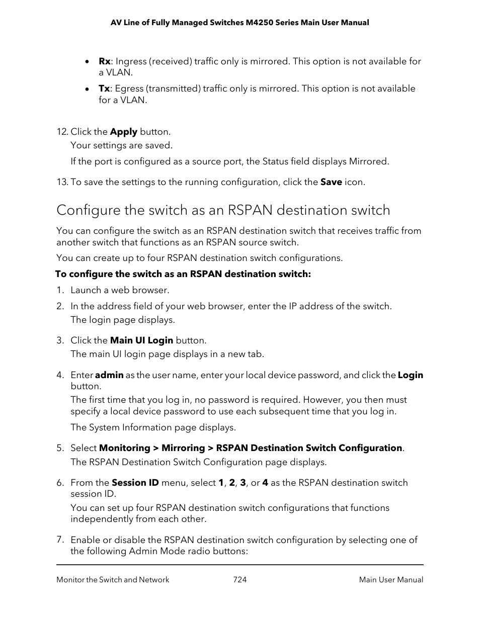 NETGEAR AV Line M4250 GSM4210PX 8-Port Gigabit PoE+ Compliant Managed AV Switch with SFP (220W) User Manual | Page 724 / 826