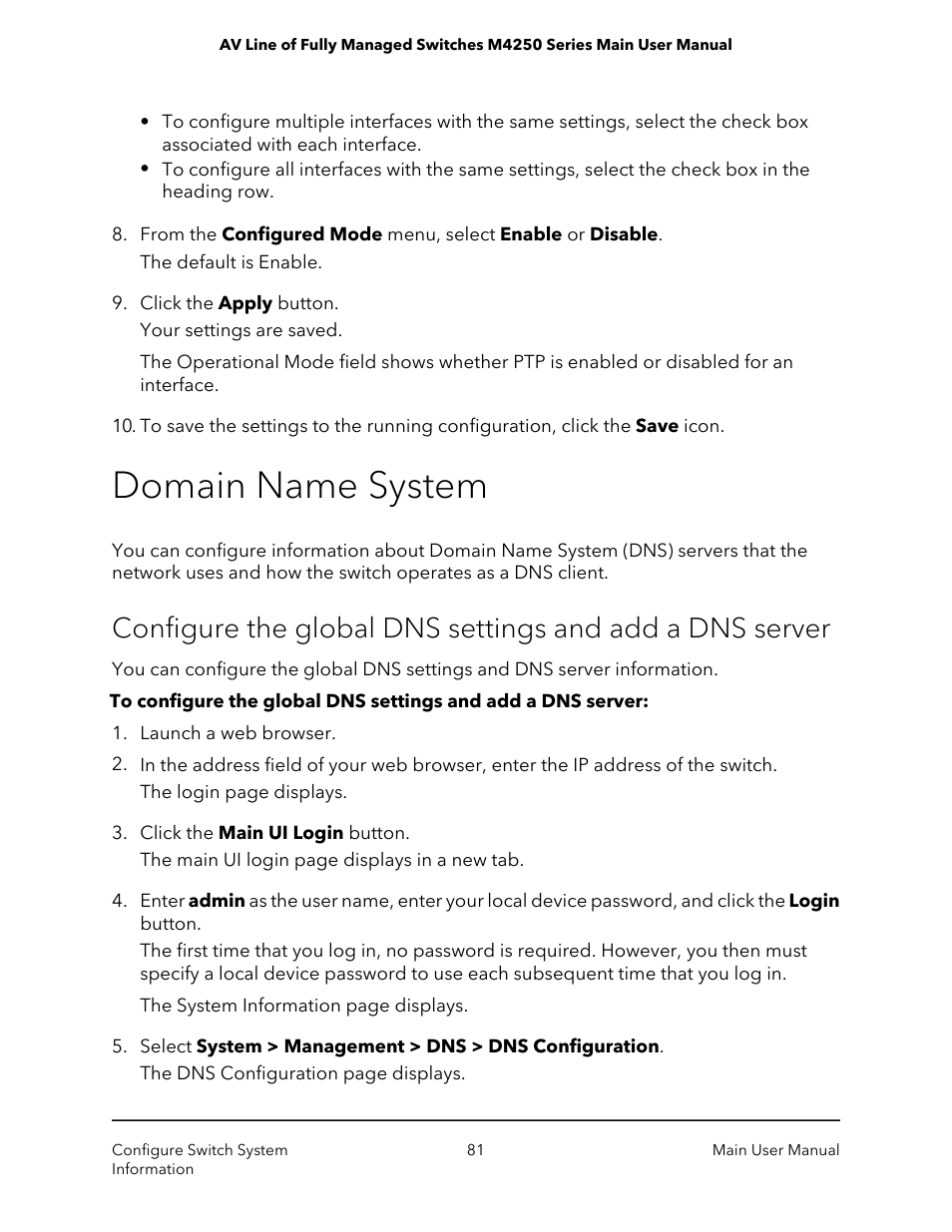 Domain name system | NETGEAR AV Line M4250 GSM4210PX 8-Port Gigabit PoE+ Compliant Managed AV Switch with SFP (220W) User Manual | Page 81 / 826