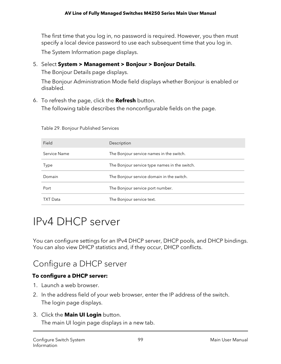 Ipv4 dhcp server, Configure a dhcp server | NETGEAR AV Line M4250 GSM4210PX 8-Port Gigabit PoE+ Compliant Managed AV Switch with SFP (220W) User Manual | Page 99 / 826