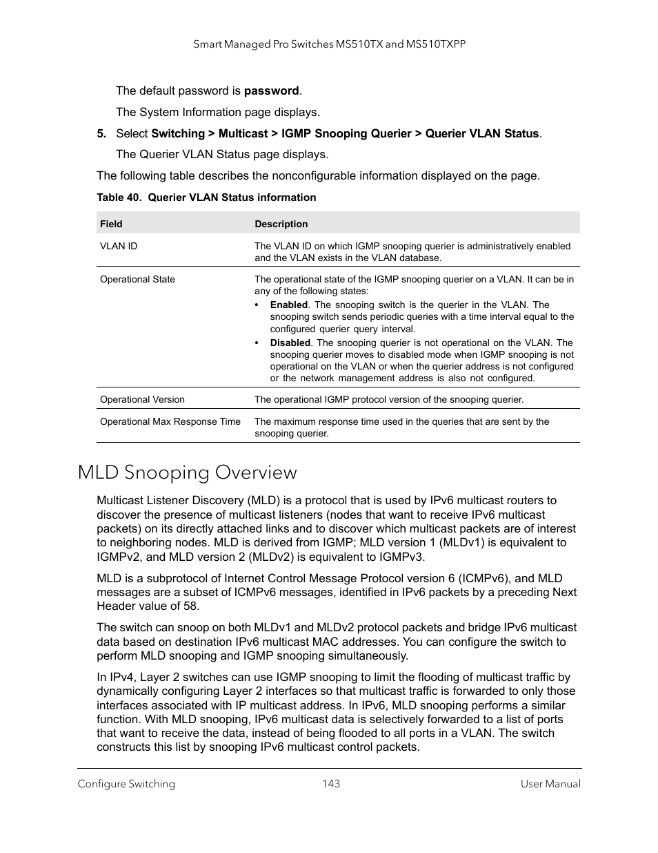 Mld snooping overview | NETGEAR MS510TXPP 8 Port Gigabit PoE Managed Switch User Manual | Page 143 / 355