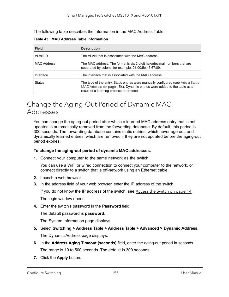 NETGEAR MS510TXPP 8 Port Gigabit PoE Managed Switch User Manual | Page 155 / 355