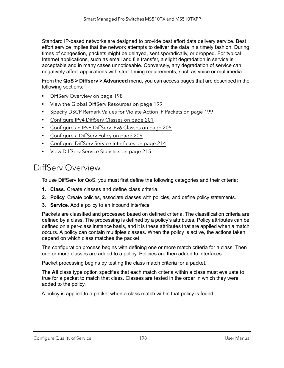 Diffserv overview | NETGEAR MS510TXPP 8 Port Gigabit PoE Managed Switch User Manual | Page 198 / 355