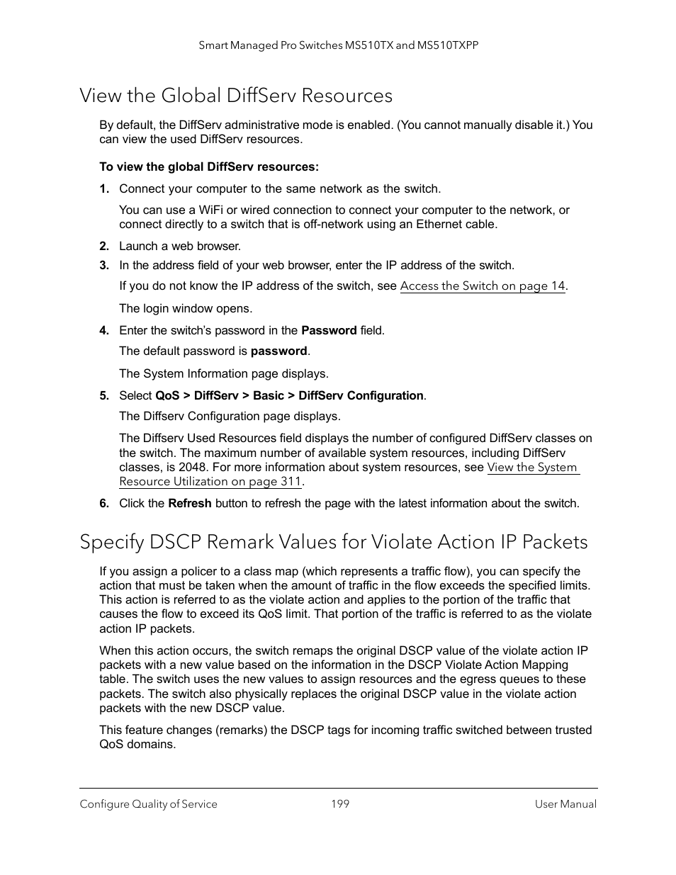 View the global diffserv resources | NETGEAR MS510TXPP 8 Port Gigabit PoE Managed Switch User Manual | Page 199 / 355