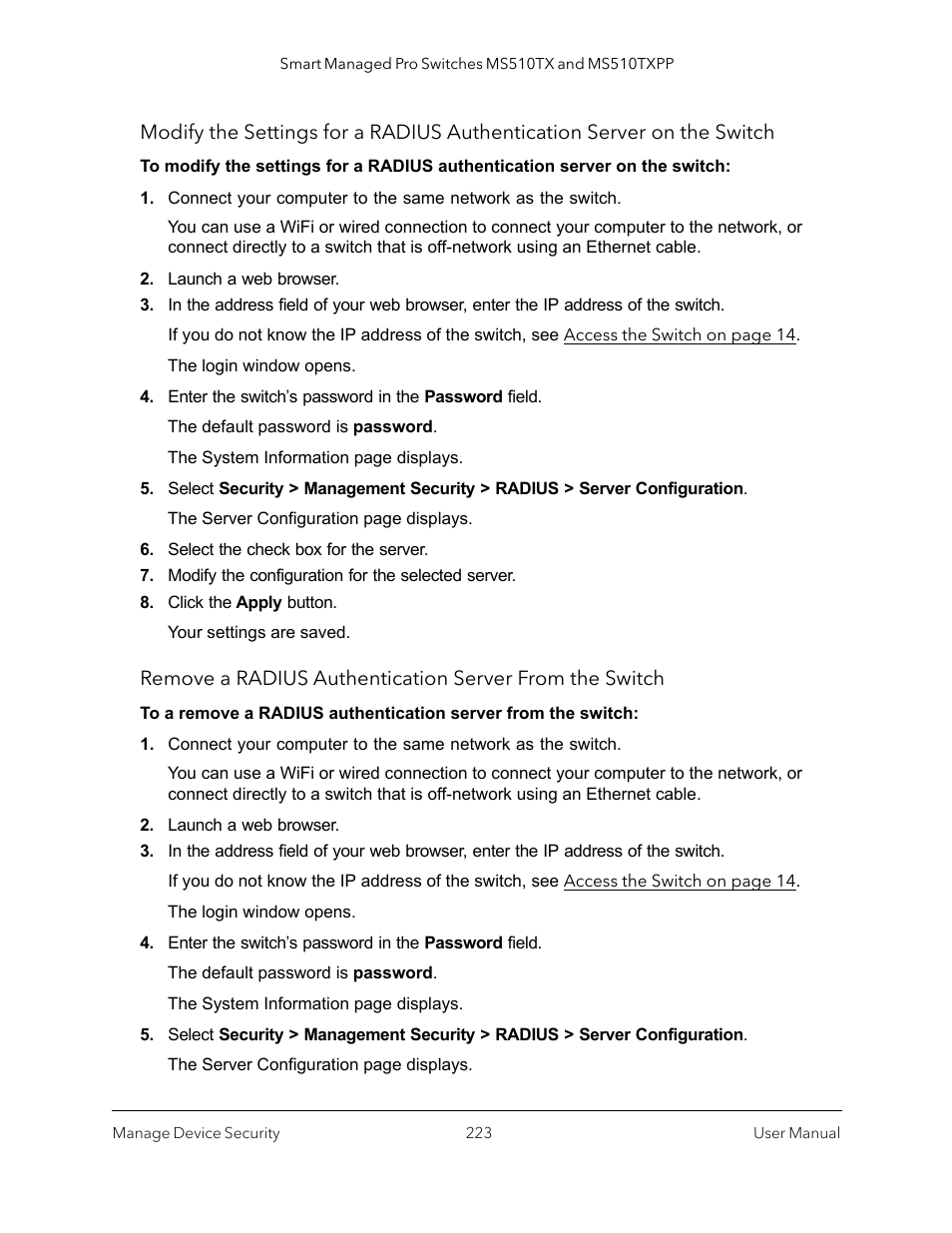 NETGEAR MS510TXPP 8 Port Gigabit PoE Managed Switch User Manual | Page 223 / 355