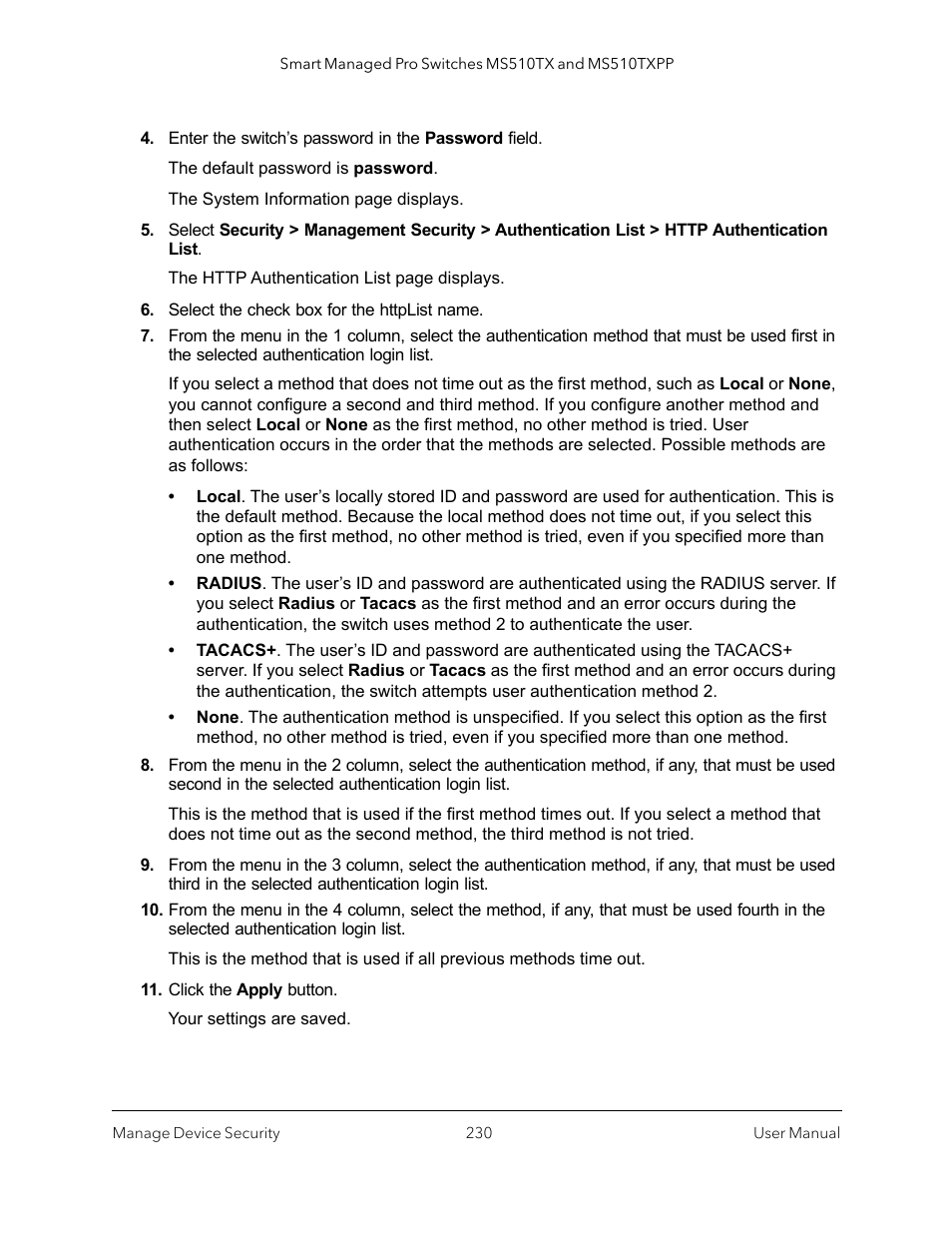 NETGEAR MS510TXPP 8 Port Gigabit PoE Managed Switch User Manual | Page 230 / 355