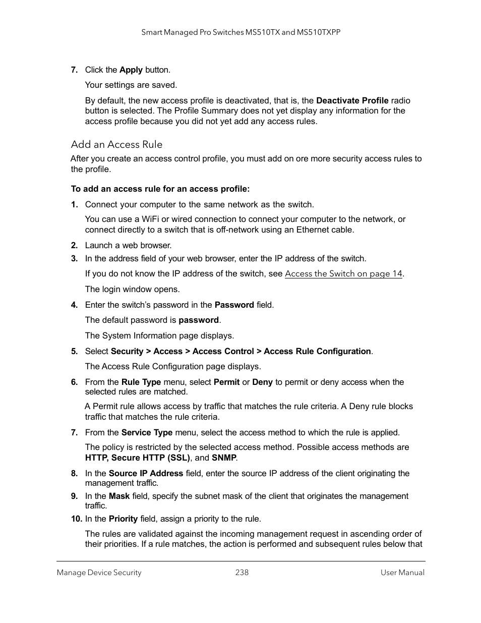 NETGEAR MS510TXPP 8 Port Gigabit PoE Managed Switch User Manual | Page 238 / 355