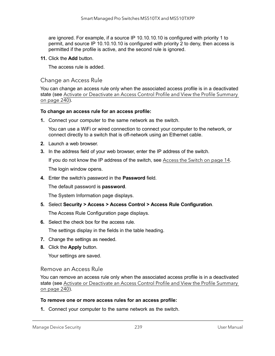 NETGEAR MS510TXPP 8 Port Gigabit PoE Managed Switch User Manual | Page 239 / 355