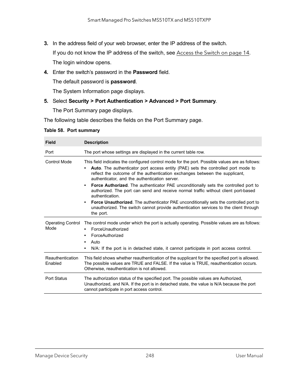 NETGEAR MS510TXPP 8 Port Gigabit PoE Managed Switch User Manual | Page 248 / 355