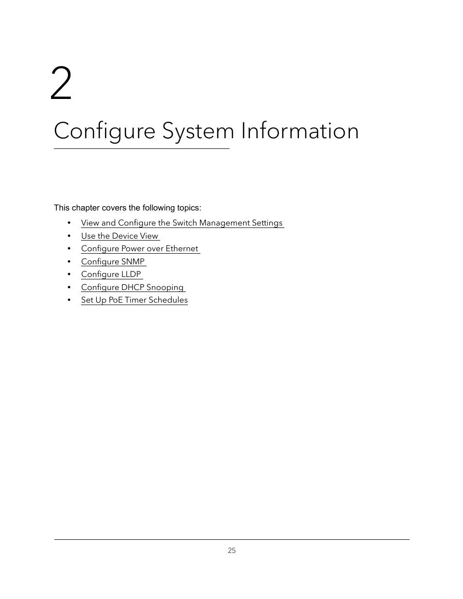 2 configure system information, Chapter 2, Configure system information | NETGEAR MS510TXPP 8 Port Gigabit PoE Managed Switch User Manual | Page 25 / 355