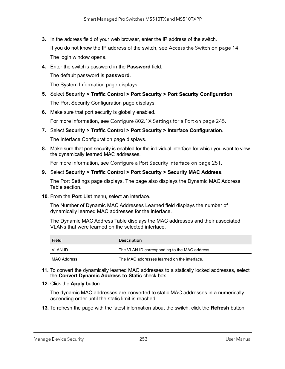 NETGEAR MS510TXPP 8 Port Gigabit PoE Managed Switch User Manual | Page 253 / 355