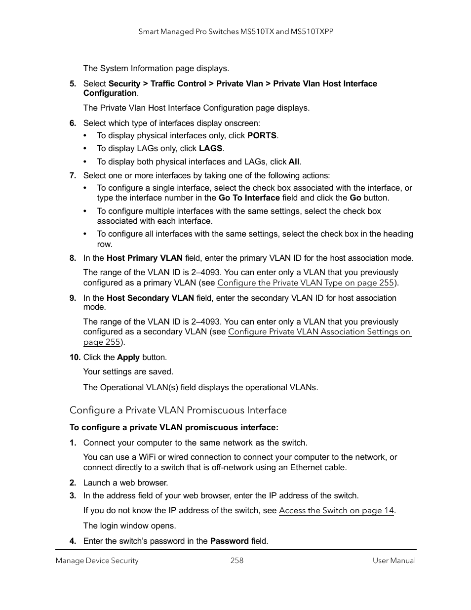 NETGEAR MS510TXPP 8 Port Gigabit PoE Managed Switch User Manual | Page 258 / 355