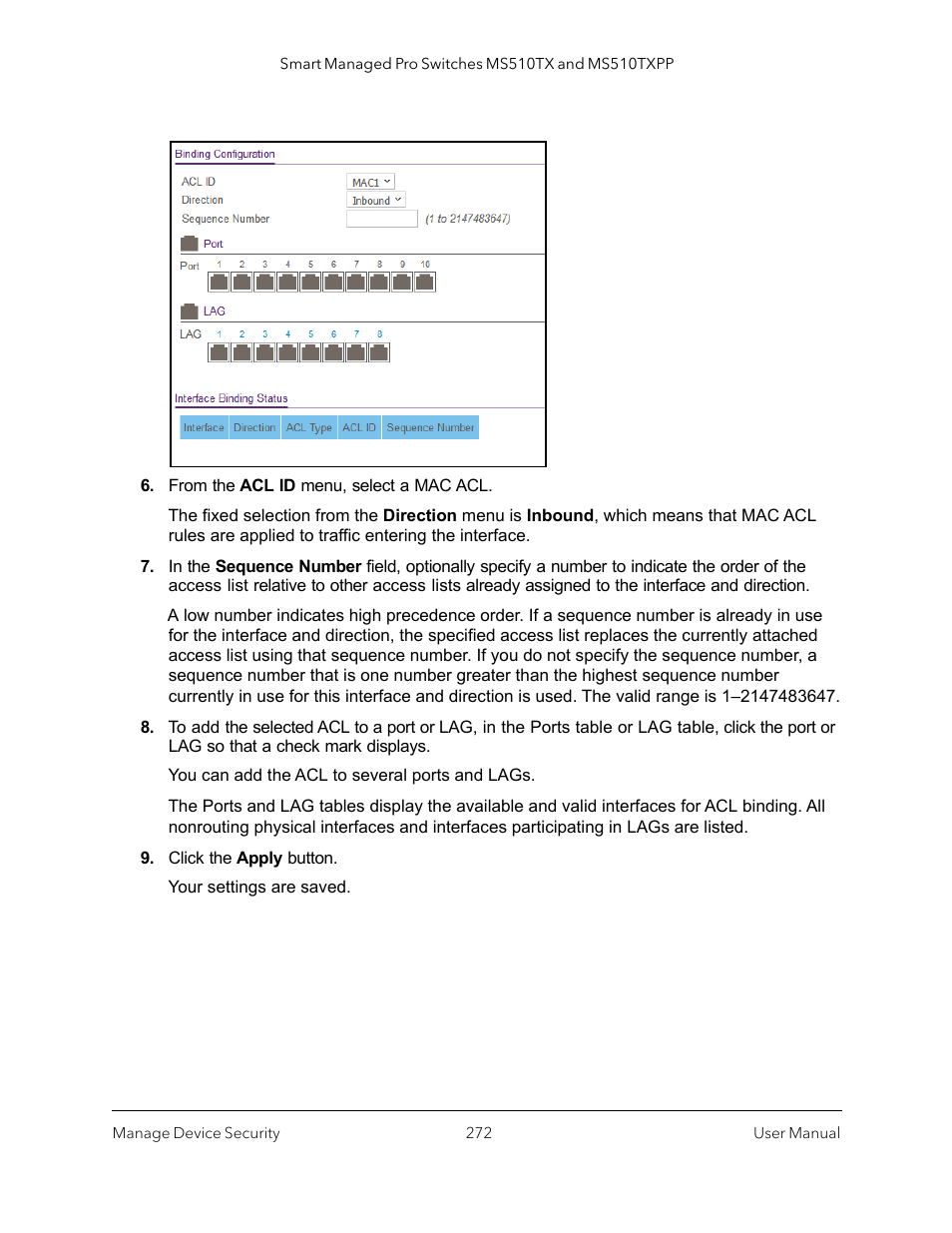 NETGEAR MS510TXPP 8 Port Gigabit PoE Managed Switch User Manual | Page 272 / 355