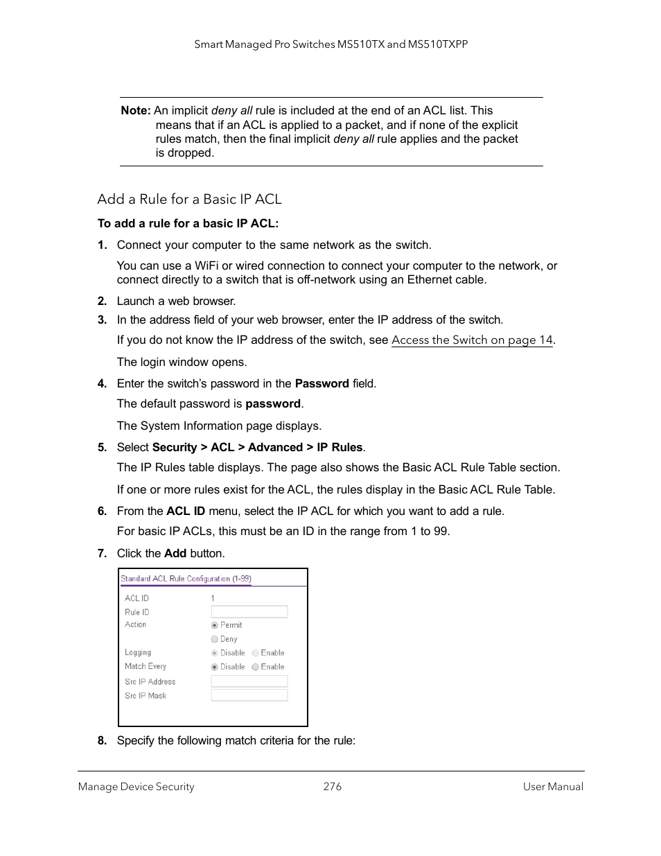 NETGEAR MS510TXPP 8 Port Gigabit PoE Managed Switch User Manual | Page 276 / 355