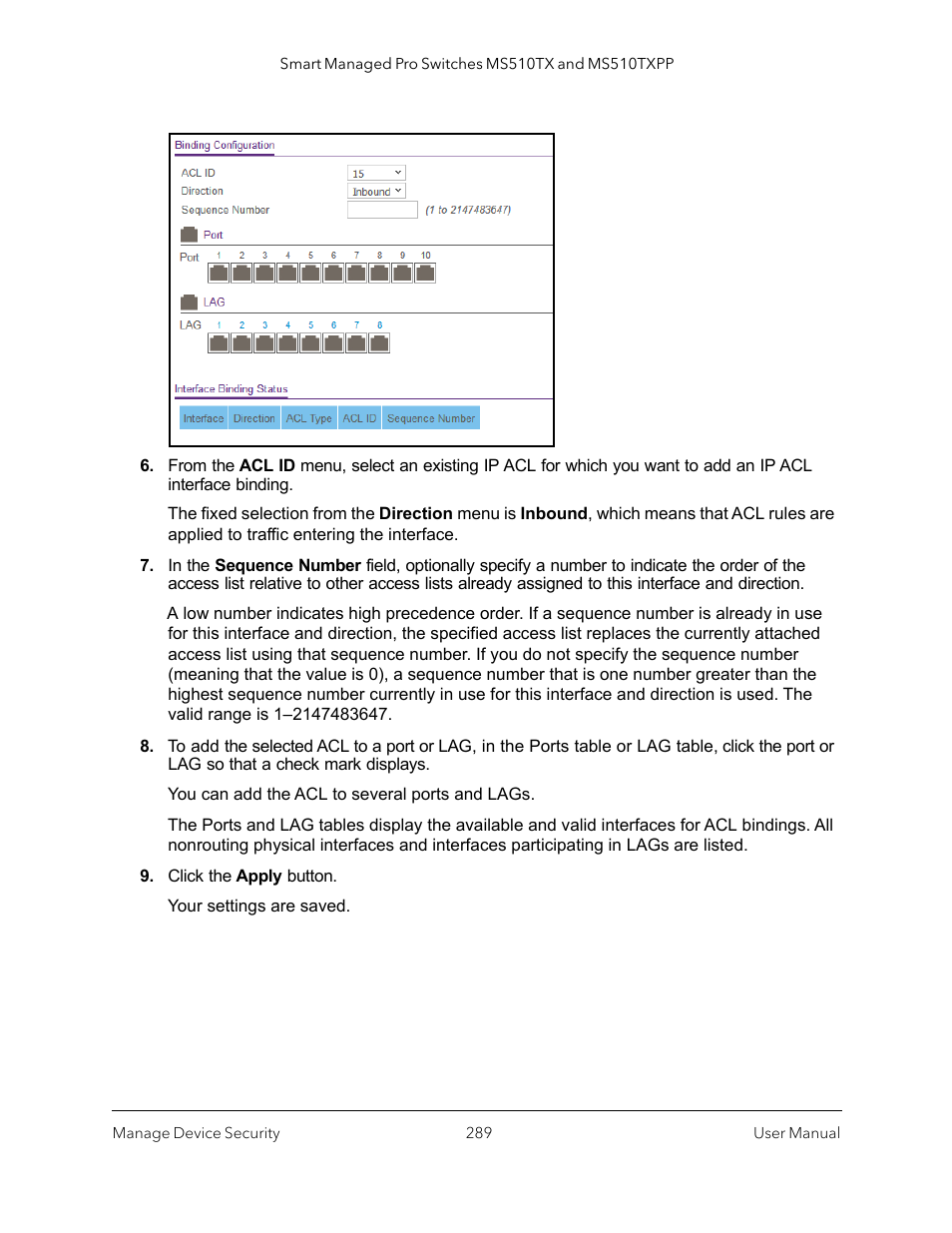 NETGEAR MS510TXPP 8 Port Gigabit PoE Managed Switch User Manual | Page 289 / 355