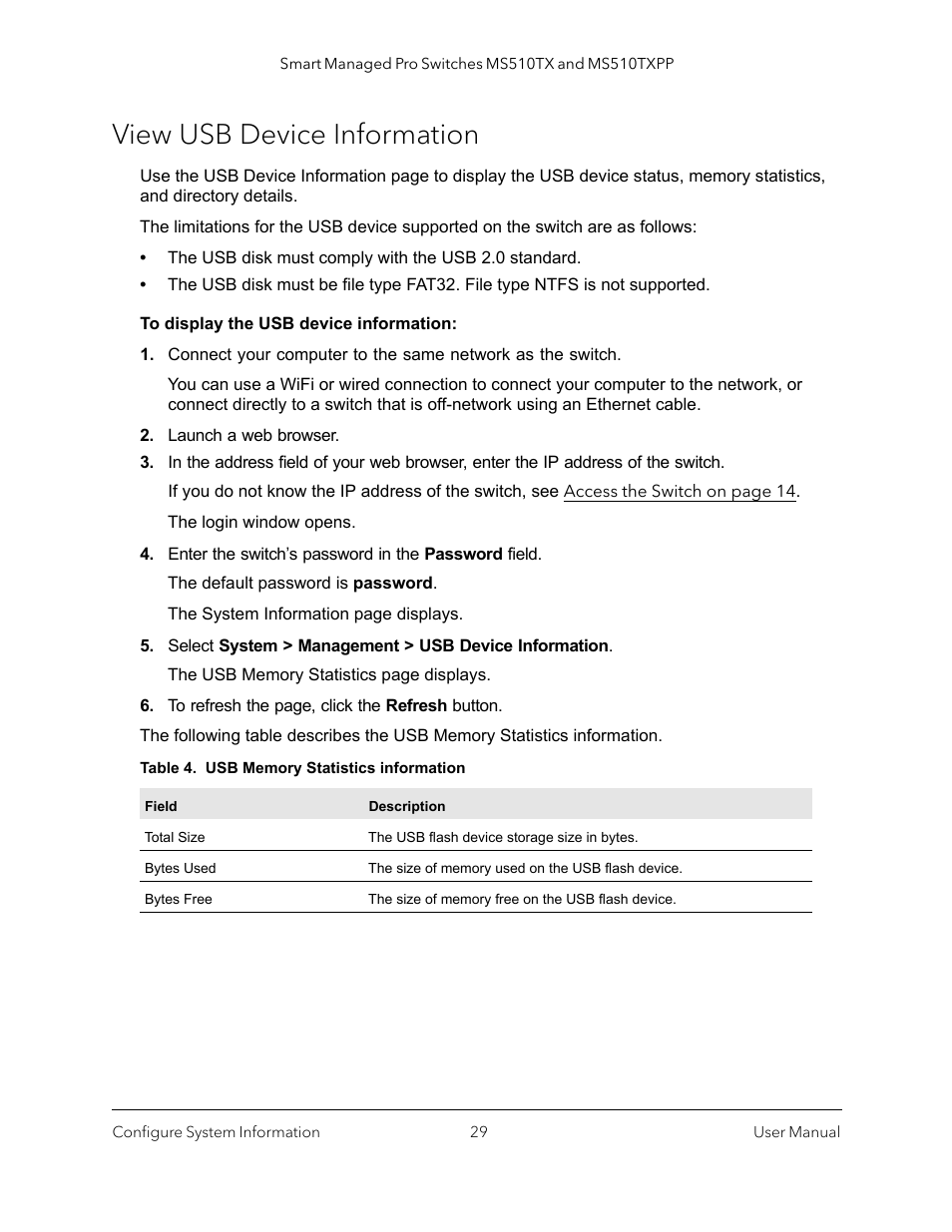 View usb device information | NETGEAR MS510TXPP 8 Port Gigabit PoE Managed Switch User Manual | Page 29 / 355