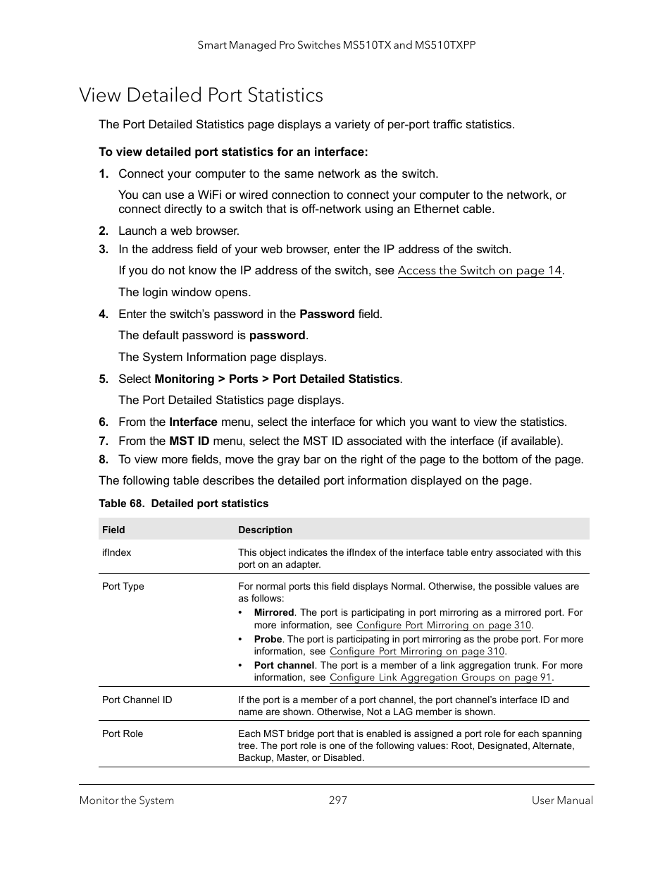 View detailed port statistics | NETGEAR MS510TXPP 8 Port Gigabit PoE Managed Switch User Manual | Page 297 / 355