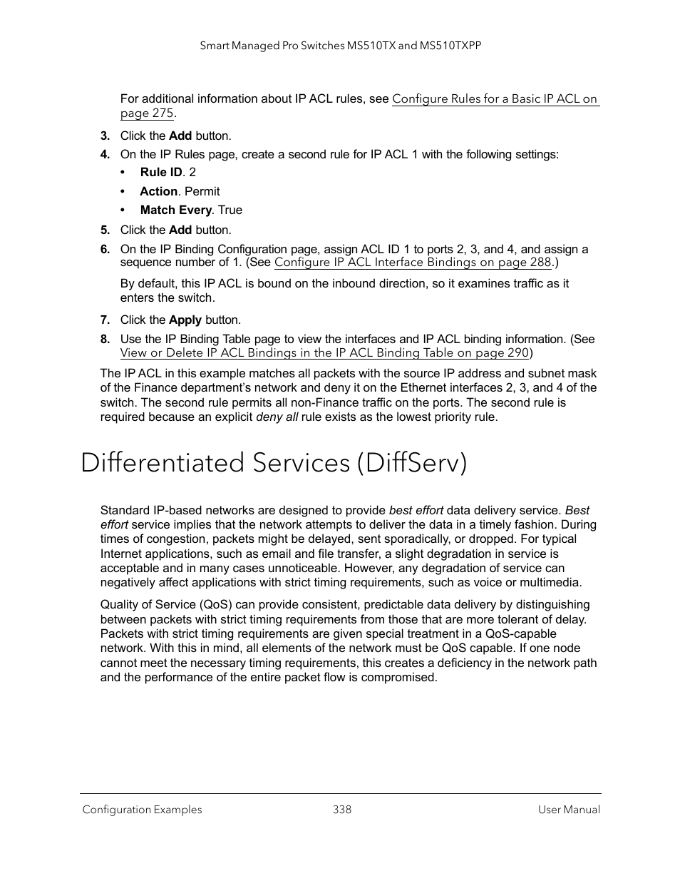 Differentiated services (diffserv) | NETGEAR MS510TXPP 8 Port Gigabit PoE Managed Switch User Manual | Page 338 / 355