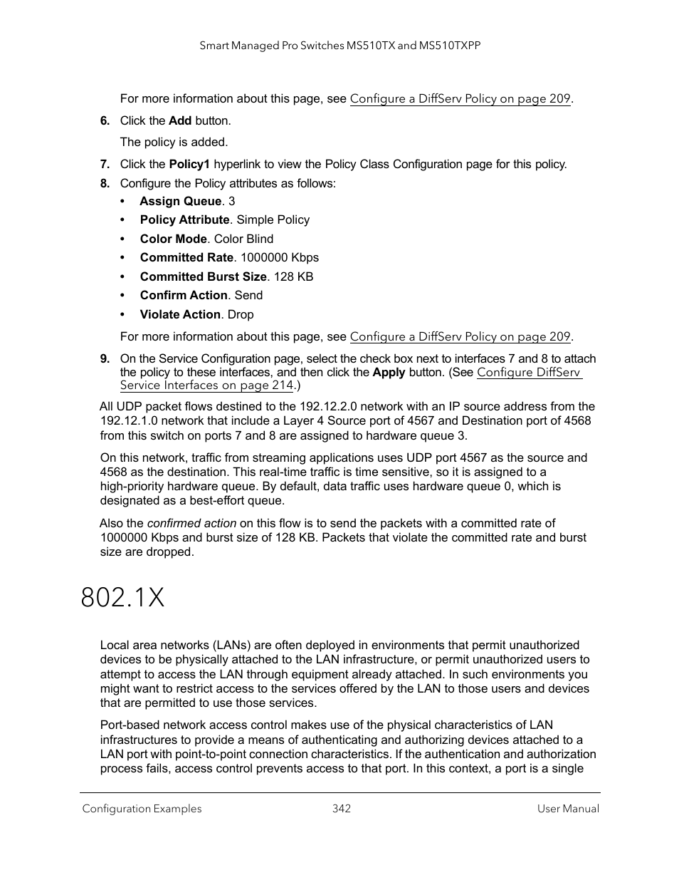 NETGEAR MS510TXPP 8 Port Gigabit PoE Managed Switch User Manual | Page 342 / 355