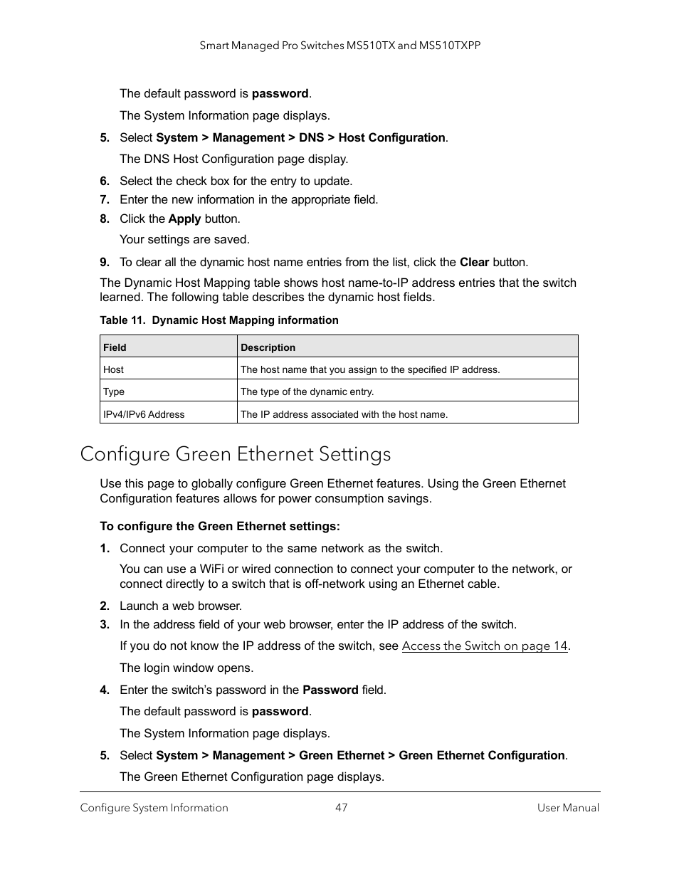 Configure green ethernet settings | NETGEAR MS510TXPP 8 Port Gigabit PoE Managed Switch User Manual | Page 47 / 355