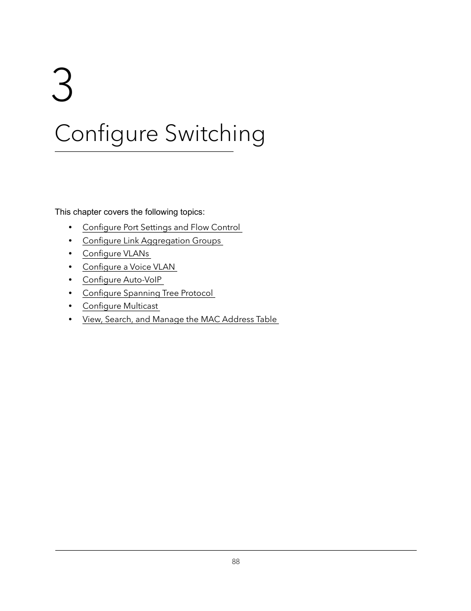 3 configure switching, Chapter 3, Configure switching | NETGEAR MS510TXPP 8 Port Gigabit PoE Managed Switch User Manual | Page 88 / 355