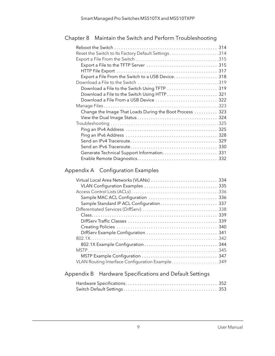 NETGEAR MS510TXPP 8 Port Gigabit PoE Managed Switch User Manual | Page 9 / 355