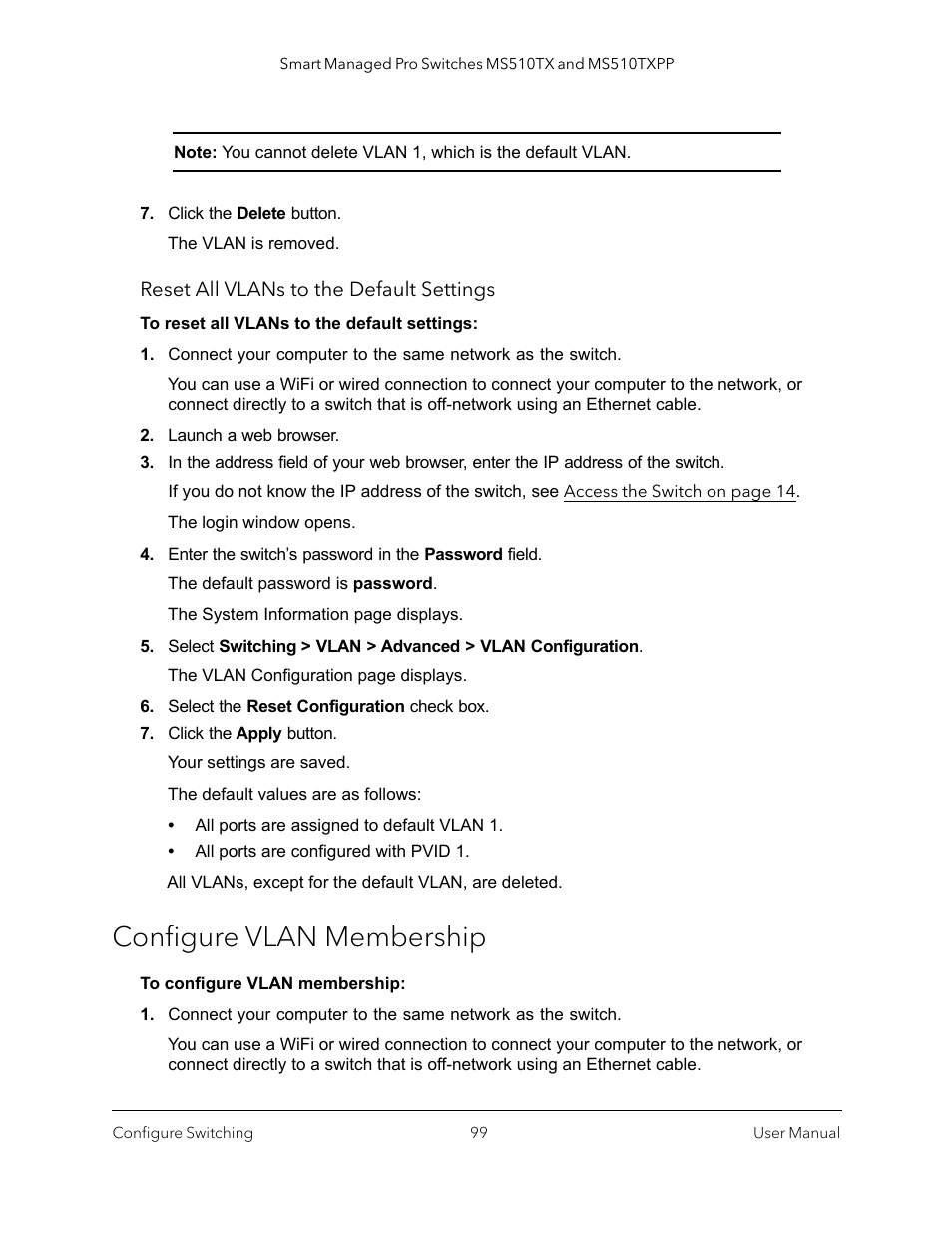 Configure vlan membership | NETGEAR MS510TXPP 8 Port Gigabit PoE Managed Switch User Manual | Page 99 / 355