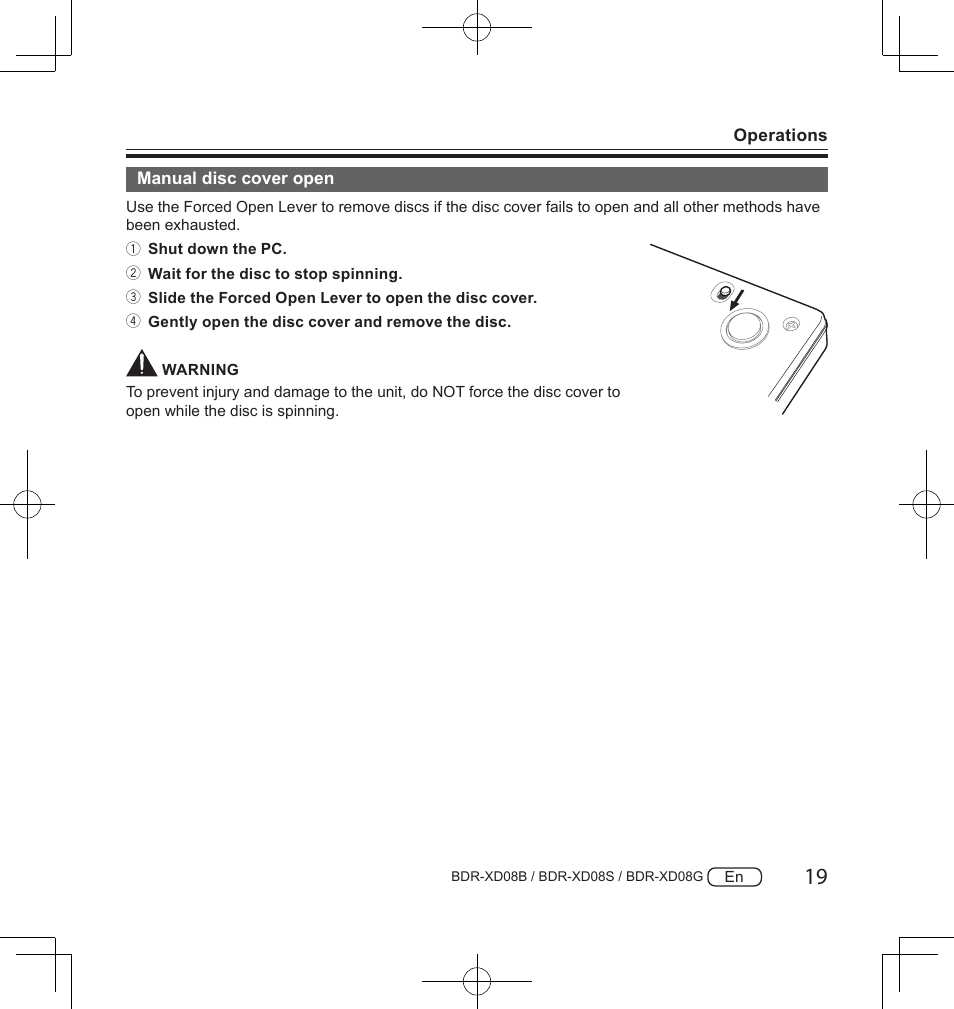 Pioneer BDR-XD08S Portable USB 3.2 Gen 1 Clamshell Optical Drive (Snow White Silver) User Manual | Page 19 / 68