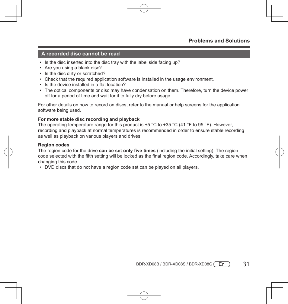 Pioneer BDR-XD08S Portable USB 3.2 Gen 1 Clamshell Optical Drive (Snow White Silver) User Manual | Page 31 / 68