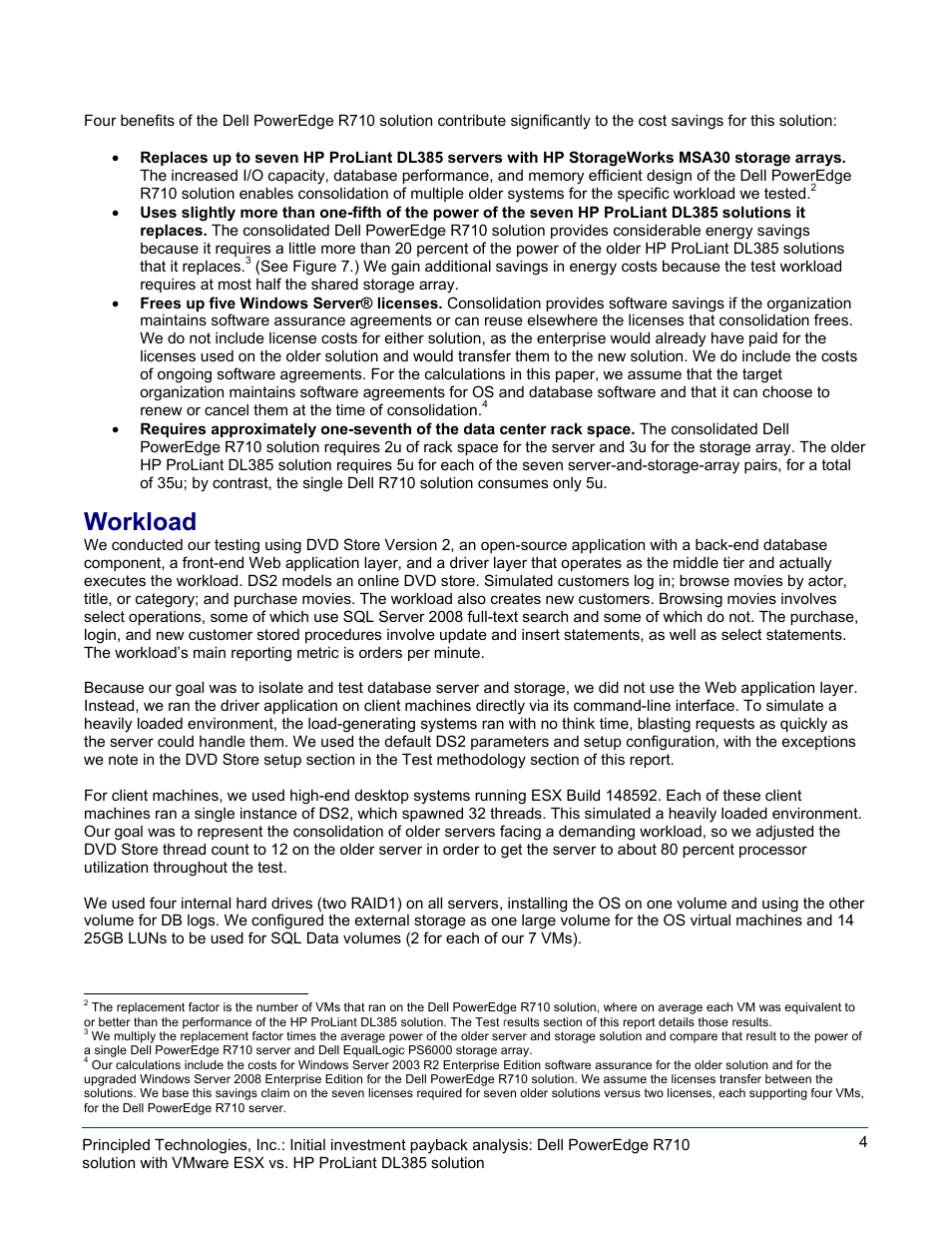 Workload | Dell POWEREDGE DL385 User Manual | Page 4 / 28
