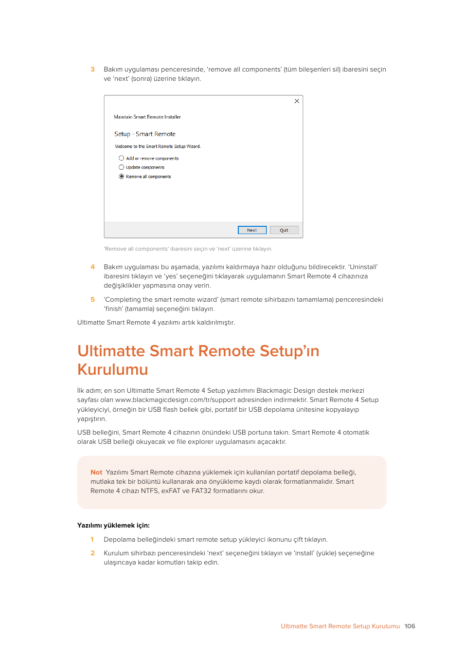 Ultimatte smart remote setup’ın kurulumu | Blackmagic Design Ultimatte SmRemote 4 User Manual | Page 106 / 111