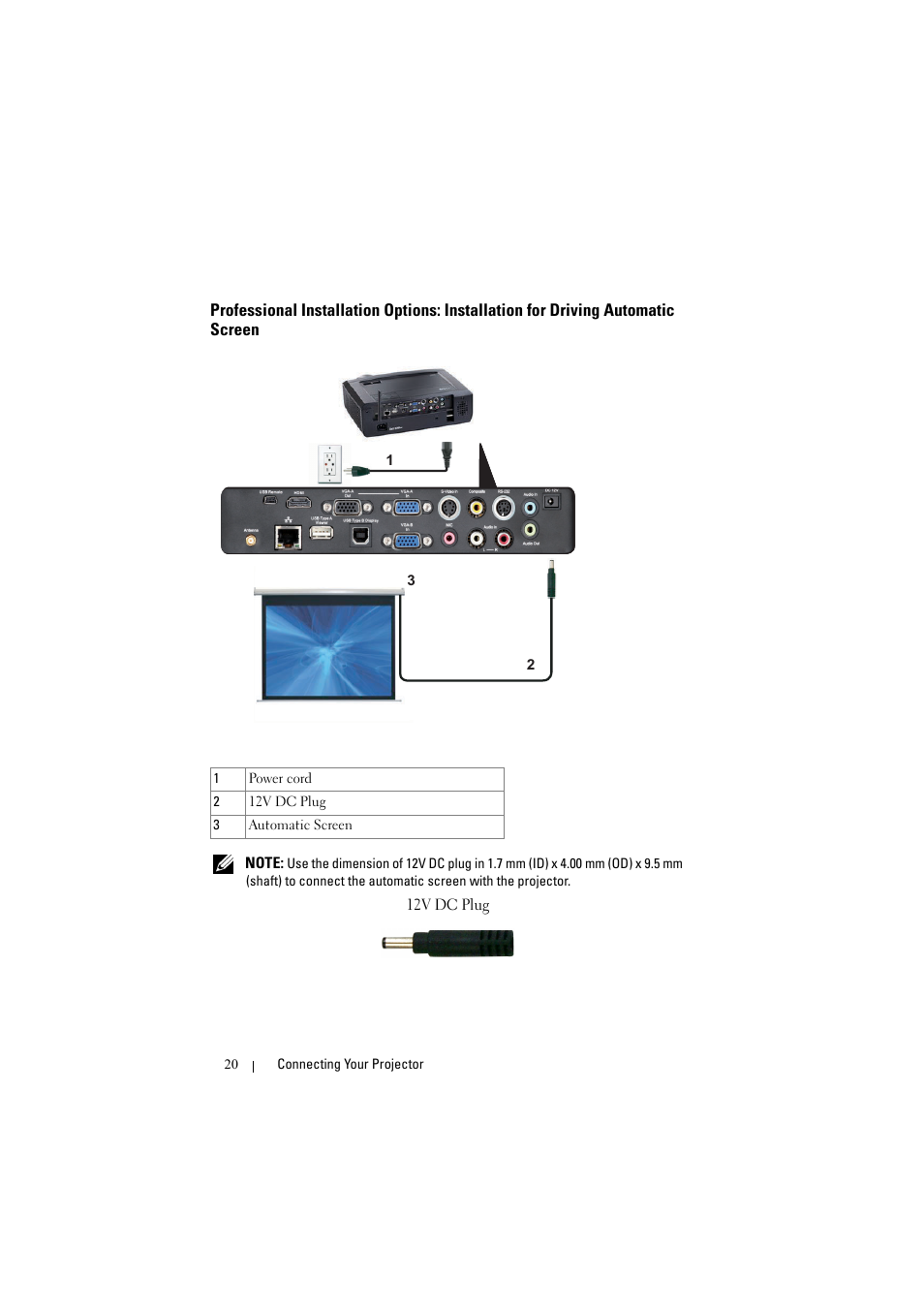 Driving automatic screen | Dell S300w User Manual | Page 20 / 99