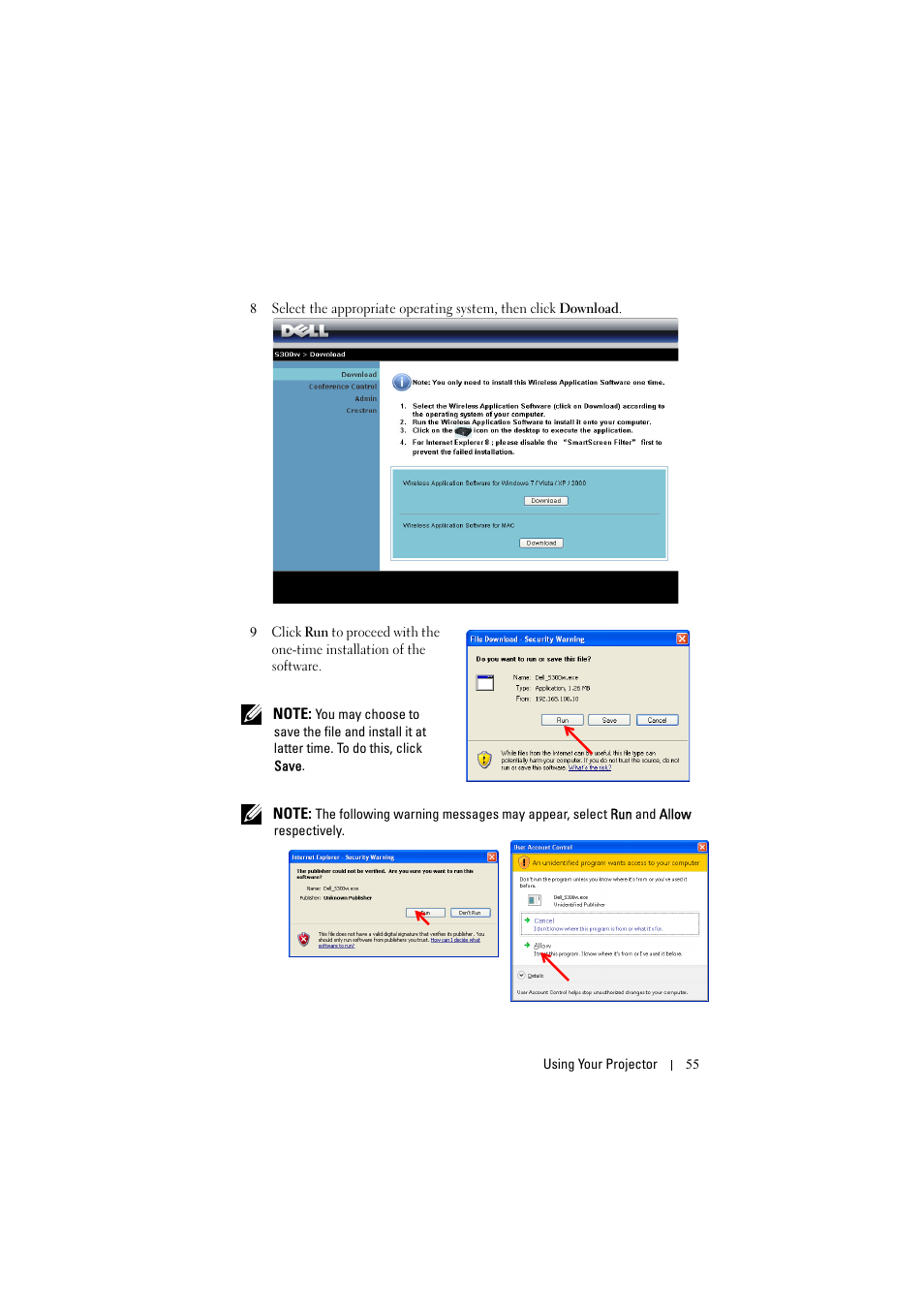 Dell S300w User Manual | Page 55 / 99