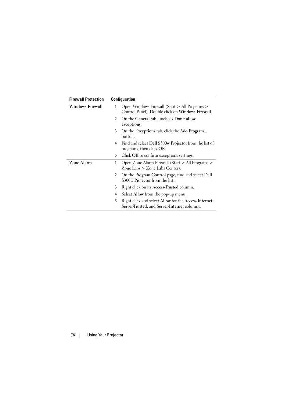 Dell S300w User Manual | Page 78 / 99