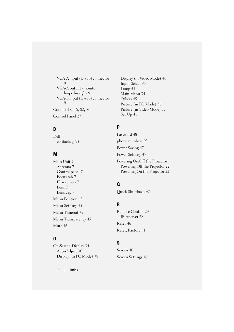 Dell S300w User Manual | Page 98 / 99